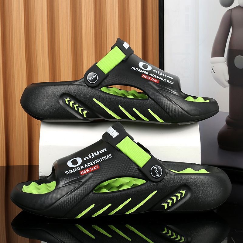 NN-37 남성용 두꺼운 밑창 투톤 샌들, 남성용 EVA 슬리퍼, 야외 해변화