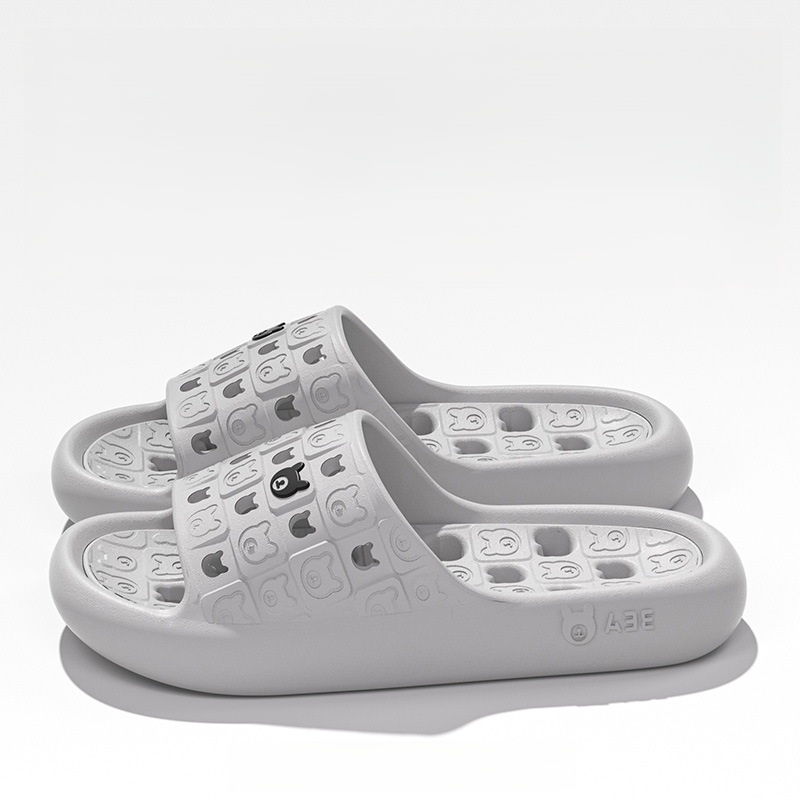 SS-22-1 여성용 새는 욕실 슬리퍼, 여름 스타일 미끄럼 방지 홈 샌들, 곰돌이 슬리퍼