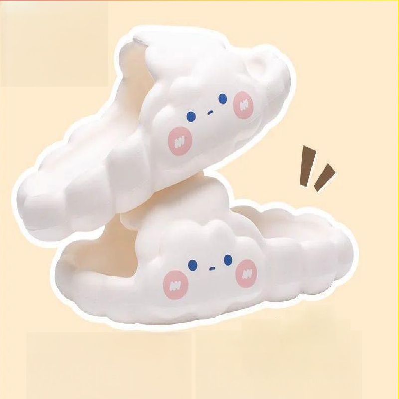 SS-24 귀여운 소녀 구름 슬리퍼 그물 빨간색 미끄럼 방지 욕실 목욕 집 야외 착용 커플