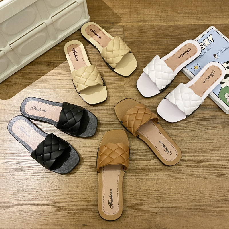 SS-51 여성용 여름용 꼬인 끈 모양 슬리퍼, 부드러운 밑창